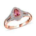 10K Rose Gold AAA Mahenge Spinel, Luxuriant Lab Grown Pink and White Diamond (VS) Ring (Size 10.0) 0.85 ctw - Sticky add to cart bar