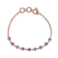 D'Joy Premium Mahenge Spinel and Moissanite 2.35 ctw Regal Rhythm Bracelet in 18K Vermeil Rose Gold Over Sterling Silver (6.50-8.0In) - Sticky add to cart bar