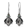 D'Joy Artisan Crafted White Buffalo and Blue Horizon Turquoise 4.20 ctw Earrings in Sterling Silver - Sticky add to cart bar