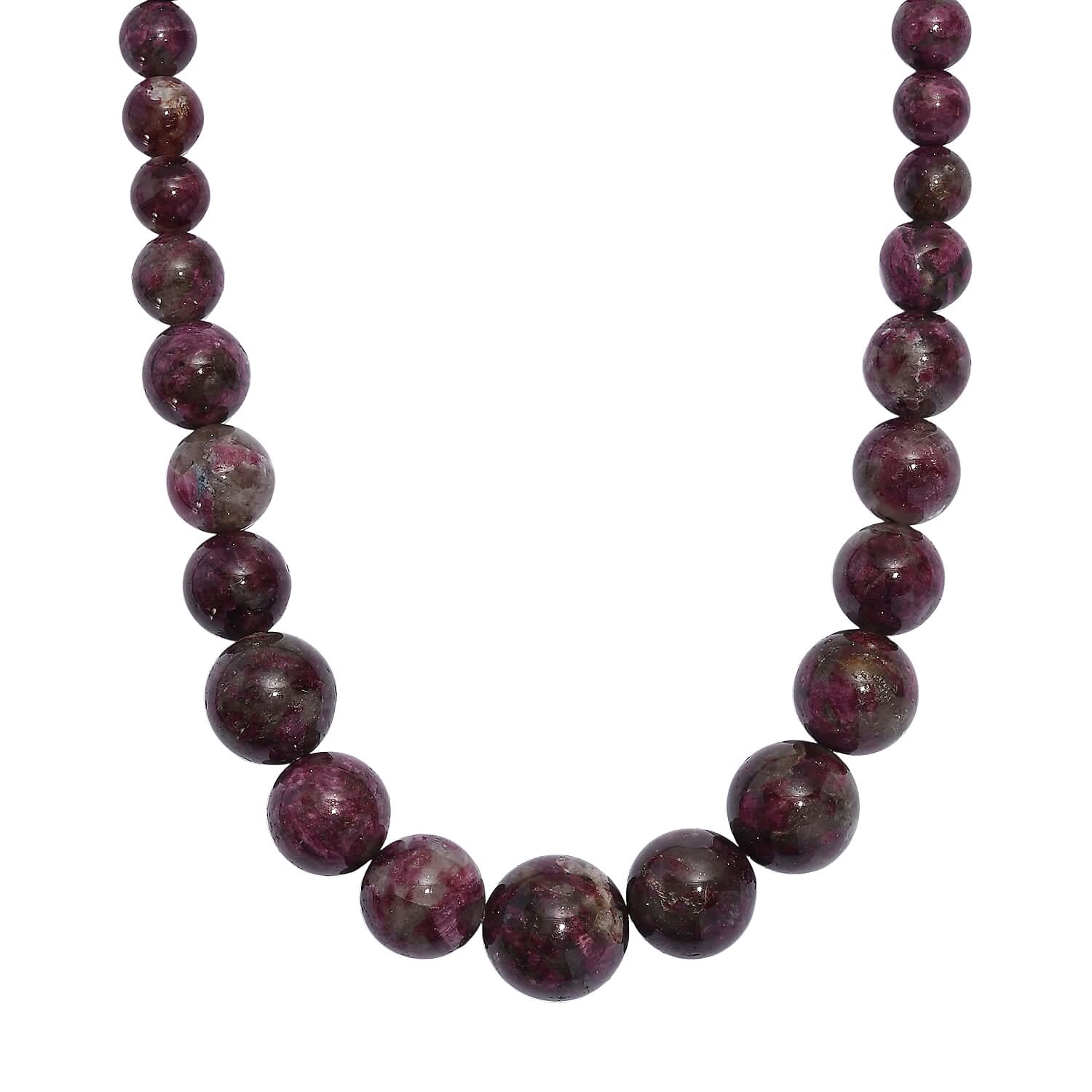 Premium Pink Tourmaline 240.00 ctw Beaded Necklace in Platinum Over Sterling Silver 18 Inches
