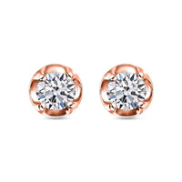 D'Joy Lab Grown Diamond I2 0.20 ctw Earrings in 18K Vermeil Rose Gold Over Sterling Silver