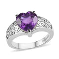 EverTrue African Amethyst Ring in Stainless Steel (Size 10.0) 3.20 ctw - Sticky add to cart bar