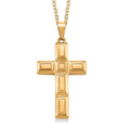 Geometric Cross Pendant Necklace in ION Plated YG Stainless Steel 20-22 Inches - Sticky add to cart bar