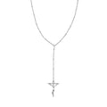 Crucifix Beaded Necklace in Stainless Steel 36 Inches - Sticky add to cart bar