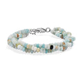 Amazonite 80.00 ctw Beaded 2 Row Bracelet in Stainless Steel (7.25 In) - Sticky add to cart bar