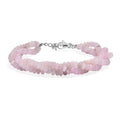Galilea Rose Quartz 80.00 ctw Beaded 2 Row Bracelet in Stainless Steel (7.25 In) - Sticky add to cart bar
