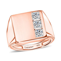 Luxuriant Lab Grown Diamond E-F VS 0.30 ctw Men's Ring in 18K Vermeil Rose Gold Over Sterling Silver