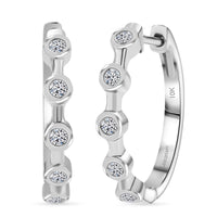 10K White Gold Luxuriant Lab Grown Diamond (E-F, VS) Hoop Earrings 0.32 ctw
