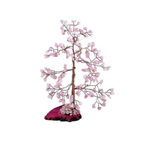 "Livmore 150 Rose Quartz Stone Gem Stone Bonsai Tree With Agate Base - Pink