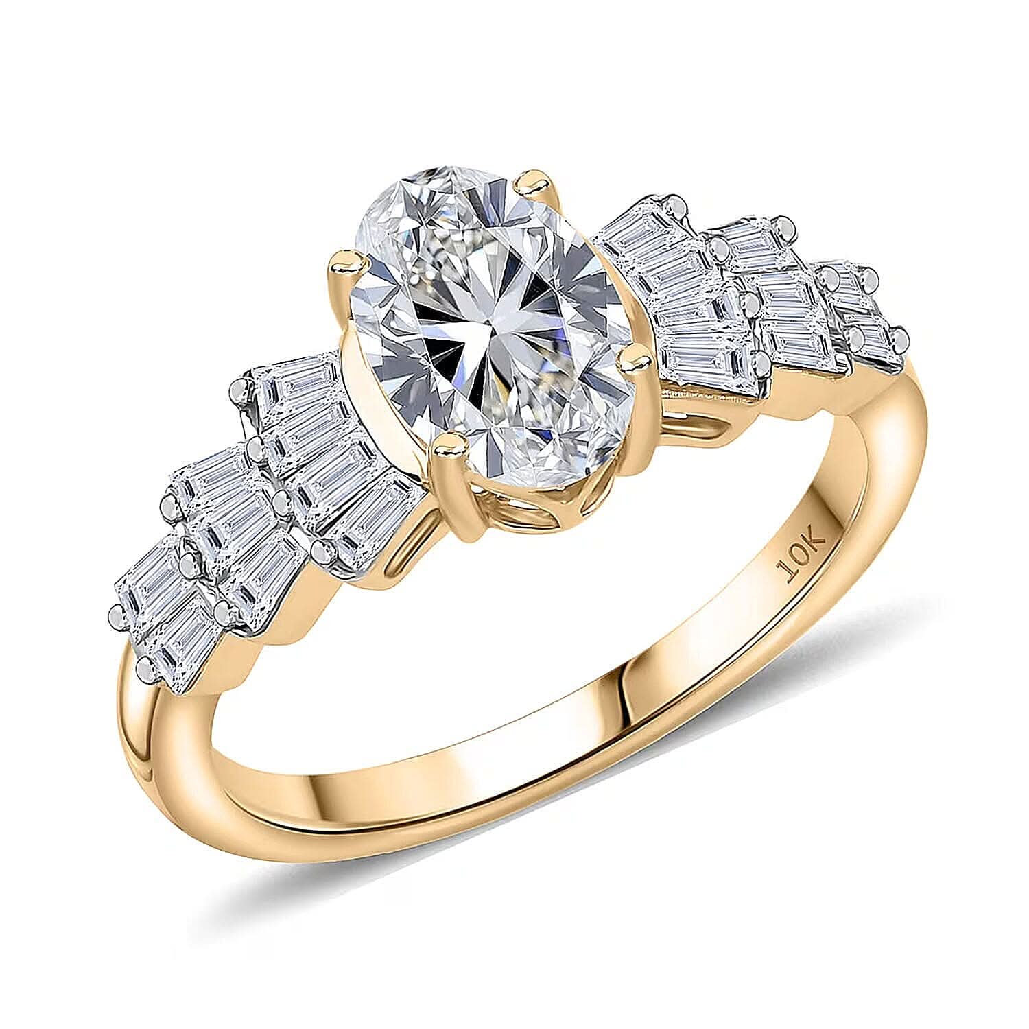 IGI Certified Luxuriant Lab Grown Diamond E-F VS 1.55 ctw Ring in 10K Yellow Gold