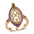 Premium Pink Sapphire 0.50 ctw Mounting Ring in 10K Yellow Gold (Size 7.0) - Sticky add to cart bar