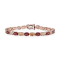 D’joy Red Apatite, White Zircon Bracelet in 18K Vermeil RG Over Sterling Silver (7.25 In) 16.00 ctw - Sticky add to cart bar