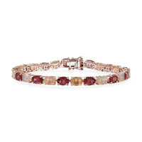 D’joy Red Apatite, White Zircon Bracelet in 18K Vermeil RG Over Sterling Silver (7.25 In) 16.00 ctw