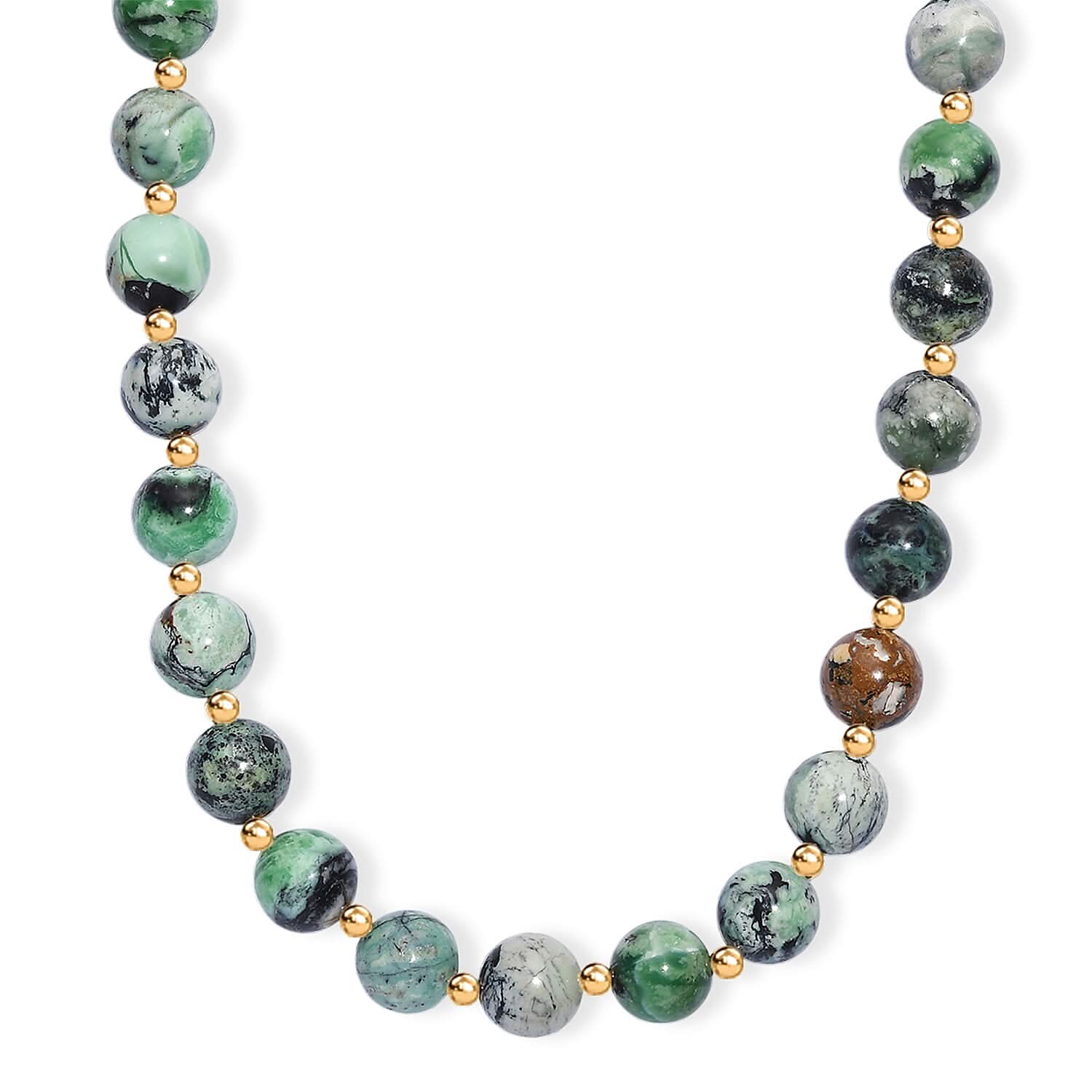 D'Joy Utah Variscite 200 ctw Necklace 18 Inches in 18K Vermeil Yellow Gold Over Sterling Silver