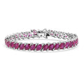 D'Joy Niassa Ruby (FF), White Zircon Bracelet in Rhodium Over Sterling Silver (7.25 In) 25.75 ctw - Sticky add to cart bar