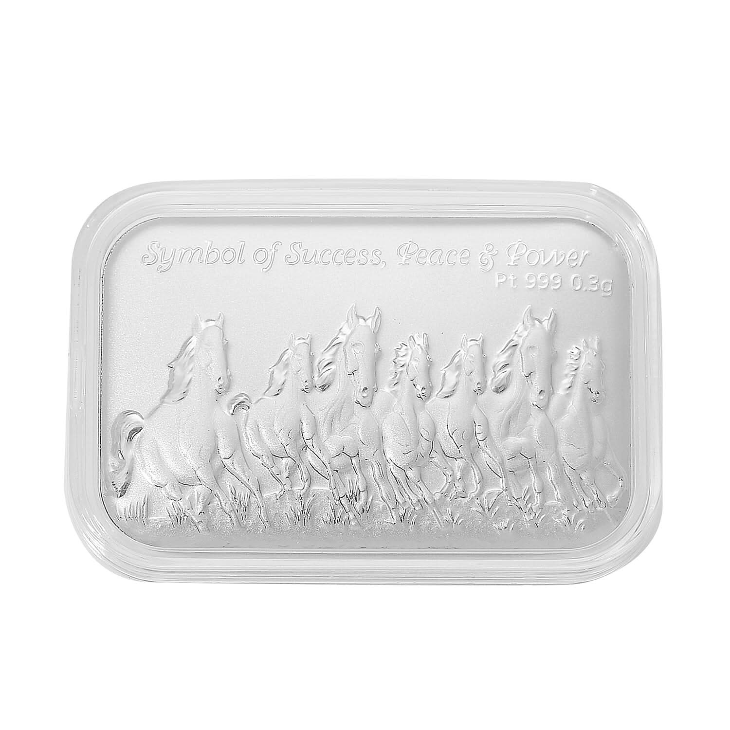 999 Platinum Seven Horse Emboss Bar (31x45.5mm) 300mg