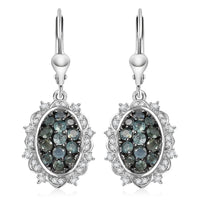 D’Joy Narsipatnam Alexandrite, Moissanite Earrings in Rhodium Over Sterling Silver 1.70 ctw