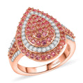 D’Joy Padparadscha Sapphire, White Zircon Ring in 18K Vermeil RG Over Sterling Silver (Size 10.0) 1.75 ctw - Sticky add to cart bar