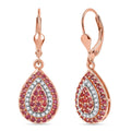 D'Joy AAA Padparadscha Sapphire, White Zircon Earrings in 18K Vermeil RG Over Sterling Silver 1.91 ctw - Sticky add to cart bar