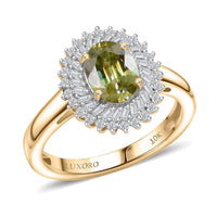 Luxoro 10K Yellow Gold Premium Sava Sphene, Diamond (I2) (0.34 cts) Ring (Size 6.0) 1.70 ctw