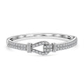 D’Joy Moissanite 5.90 ctw Bangle Bracelet in Rhodium Over Sterling Silver (7.25 In) - Sticky add to cart bar