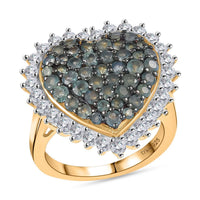 D’Joy Narsipatnam Alexandrite and White Zircon 3.00 ctw Eternal Love Ring in 18K Vermeil Yellow Gold Over Sterling Silver