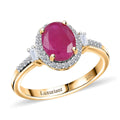 AAA Mozambique Ruby and Luxuriant Lab Grown Diamond EF-VS 3.10 ctw Ring in 10K Yellow Gold - Sticky add to cart bar
