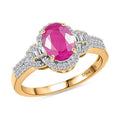 D'Joy Premium Montepuez Ruby and Moissanite 2.00 ctw Scarlet Radiance Ring in 18K Vermeil Yellow Gold Over Sterling Silver (Size 6.0) - Sticky add to cart bar