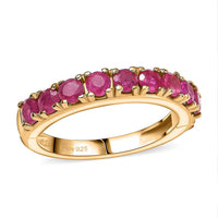 D’Joy Mozambique Ruby Ring in 18K Vermeil YG Over Sterling Silver (Size 7.0) 1.50 ctw