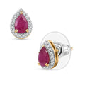 D'Joy Premium Montepuez Ruby and White Zircon 1.35 ctw Throne Petals Stud Earrings in 18K Vermeil Yellow Gold Over Sterling Silver - Sticky add to cart bar