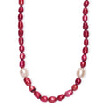 Freshwater Pearl and Red Dyed Freshwater Pearl Necklace in Stainless Steel 18 Inches - Sticky add to cart bar