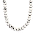 White Howlite and Thai Black Spinel 203.00 ctw Beaded Necklace in Stainless Steel 18 Inches - Sticky add to cart bar