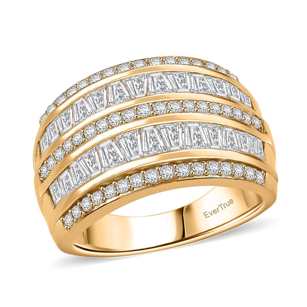 J Francis Embellished with Zirconia by Swarovski 4.50 ctw Ring in 18K YG Plated