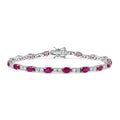 D'Joy African Ruby (FF), Moon Glow Moonstone Bracelet in Rhodium Over Sterling Silver (7.50 In) 12.50 ctw - Sticky add to cart bar