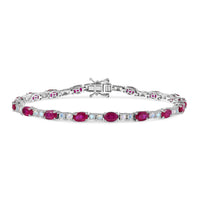 D'Joy African Ruby (FF), Moon Glow Moonstone Bracelet in Rhodium Over Sterling Silver (7.50 In) 12.50 ctw