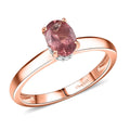 D’Joy Red Apatite and White Zircon 0.90 ctw Art Deco Ring in 18K Vermeil Rose Gold Over Sterling Silver - Sticky add to cart bar