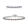 D’Joy Madagascar Color Change Garnet, Moissanite Bracelet in Rhodium Over Sterling Silver (7.25 In) 6.60 ctw - Sticky add to cart bar