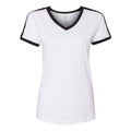LAT White 100% Cotton V-Neck Retro Ringer Jersey Tee - L - Sticky add to cart bar