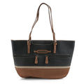 Stone Mountain Black & Tan Leather Zipper Tote - Sticky add to cart bar