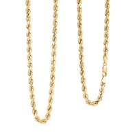 4mm Diamond-cut Rope Chain Necklace in 10K Yellow Gold 28 Inches 10.9 Grams