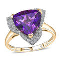 Royal Zambian Twilight 10K Yellow Gold AAA Amethyst, Luxuriant Lab Grown Diamond (G-H, SI) (0.46 cts) Ring 6.02 ctw - Sticky add to cart bar