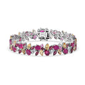D'Joy Niassa Ruby, Multi Gemstone Bracelet in Rhodium Over Sterling Silver 45.40 ctw (8.00 Inches) - Sticky add to cart bar