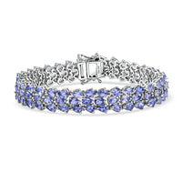D'Joy Tanzanite Bracelet in Rhodium Over Sterling Silver (6.50 In) 17.00 ctw