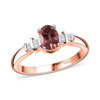 D'Joy Champagne Apatite, Diamond Ring in 18K Vermeil RG Over Sterling Silver (Size 10.0) 0.80 ctw
