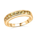 Madagascar Yellow Sapphire 0.90 ctw Half Eternity Band Ring in 18K Vermeil Yellow Gold Over Sterling Silver (Size 10.0) - Sticky add to cart bar