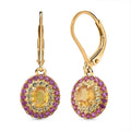D'Joy Madagascar Yellow Sapphire and Pink Sapphire 1.75 ctw Solstice Royale Earrings in 18K Vermeil Yellow Gold Over Sterling Silver - Sticky add to cart bar