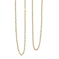 2.5mm Laser Rope Chain Necklace in 10K Yellow Gold 3.3 Grams 28 Inches - Sticky add to cart bar