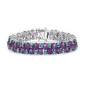 D’Joy African Amethyst, Sleeping Beauty Turquoise Mystic Oasis Bracelet in Rhodium Over Sterling Silver (6.50 In) 28.90 ctw - Sticky add to cart bar