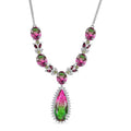 D’Joy Watermelon Quartz (Triplet) and Multi Gemstone 27.60 ctw Necklace in Rhodium Over Sterling Silver 18 Inches - Sticky add to cart bar