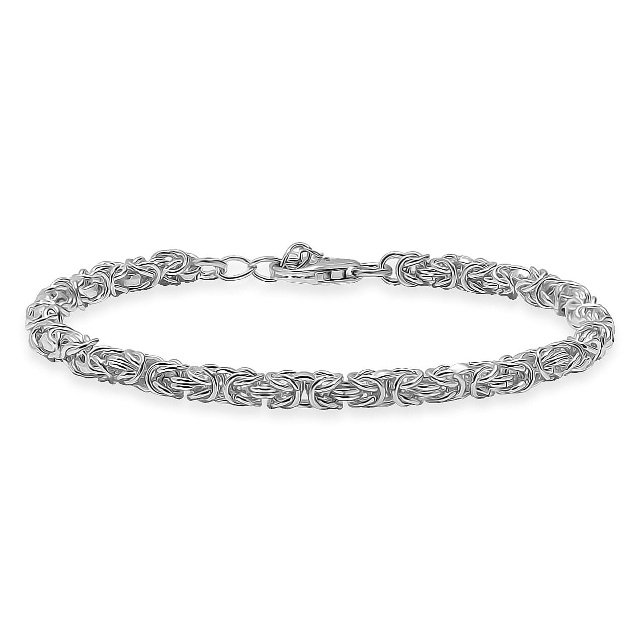 D'Joy Byzantine Chain Bracelet in Sterling Silver (6.50-7.25In) 7.30 Grams